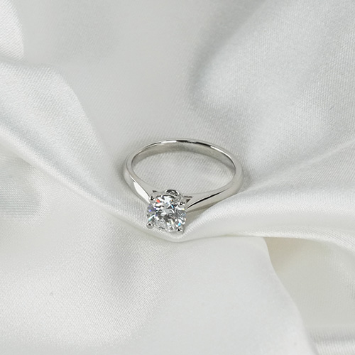 1.03ct Classic Four Prong White Lab Grown Diamond in 18K White Gold Ring