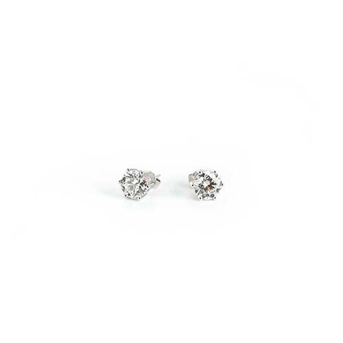 2.049ct Six Prong White Lab Grown Diamond in 18K White Gold Stud Earrings