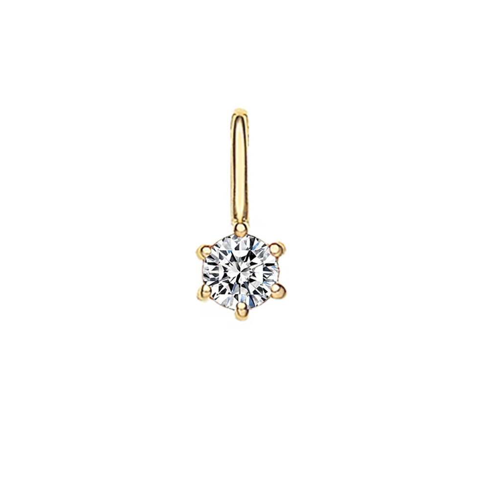 1.005ct-1.092ct Six Prong White Lab Grown Diamond in 18K Yellow Gold Pendant