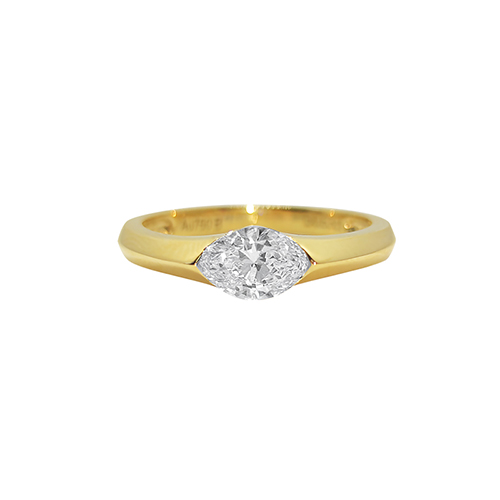 Marquise White Lab Grown Diamond in 18K White Gold Ring