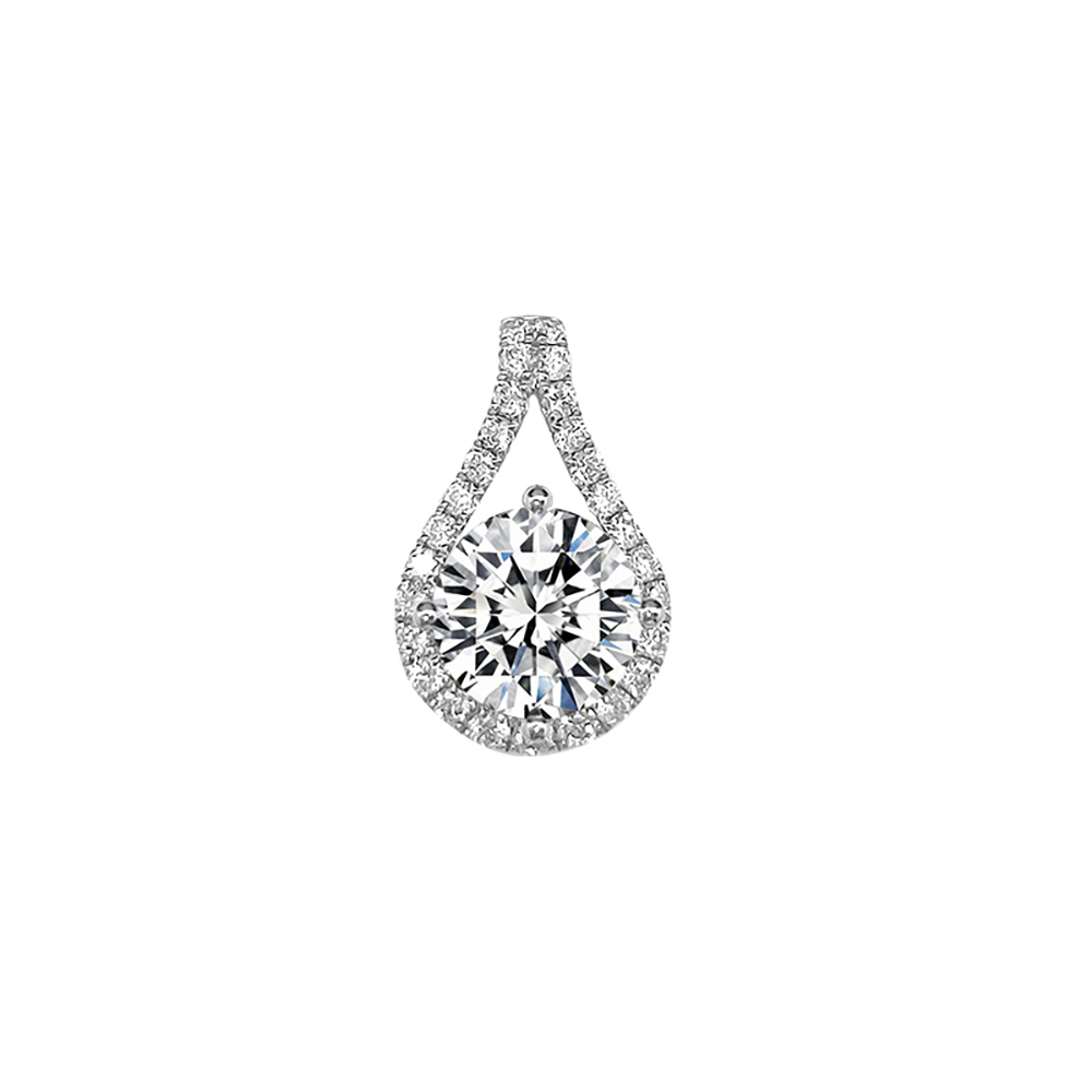 Happiness Flower Language White Lab Grown Diamond in 18K White Gold Pendant