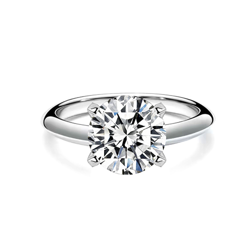 Classic Four Prong White Lab Grown Diamond in 18K White Gold Ring