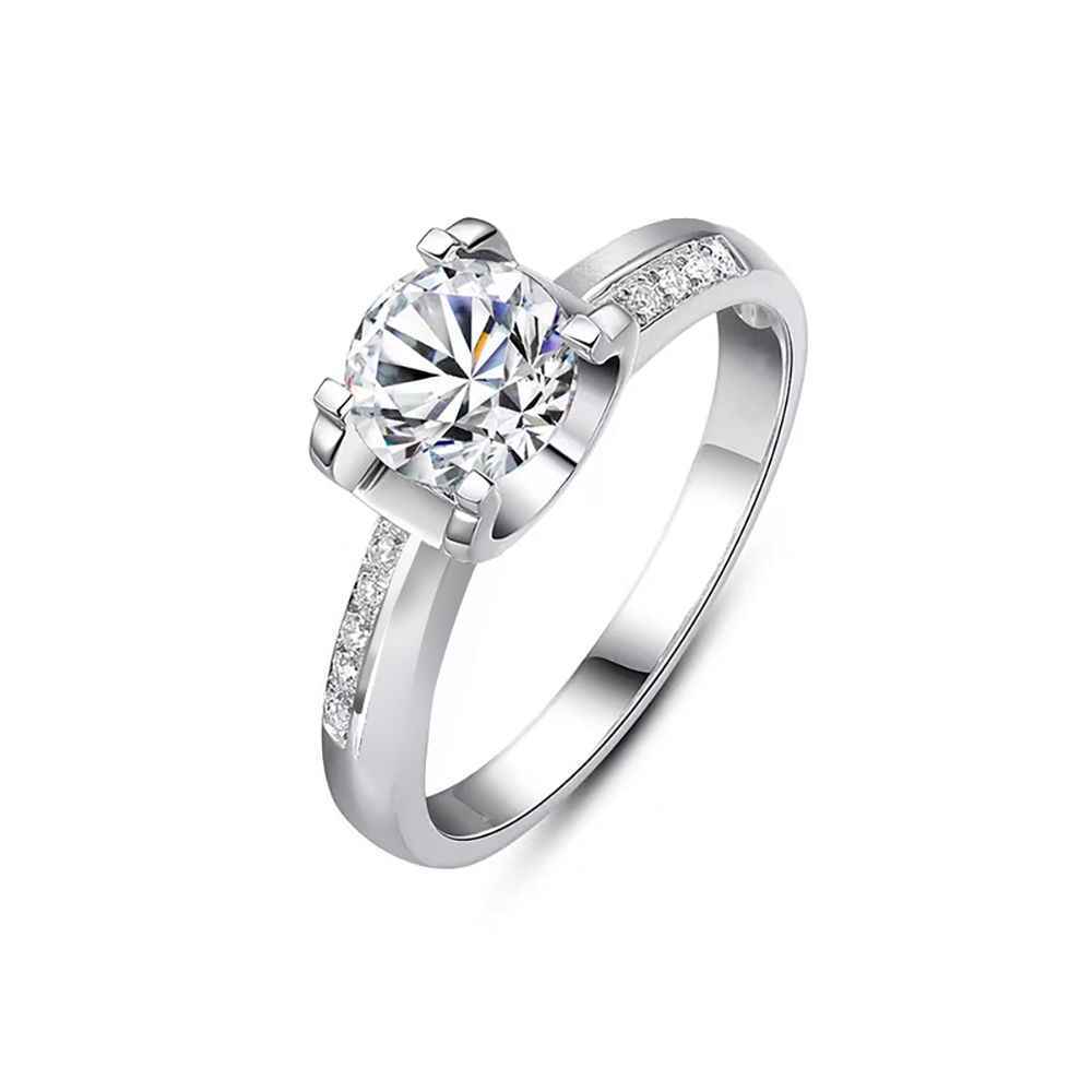 Vine Bullhead White Lab Grown Diamond in 18K White Gold Ring