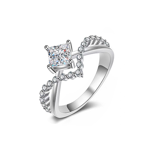 For Love's Crown White Lab Grown Diamond Ring in 18K White Gold