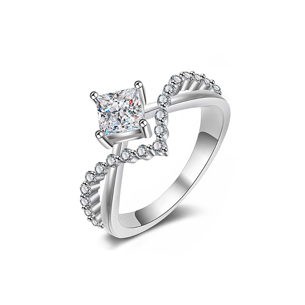 For Love's Crown White Lab Grown Diamond Ring in 18K White Gold