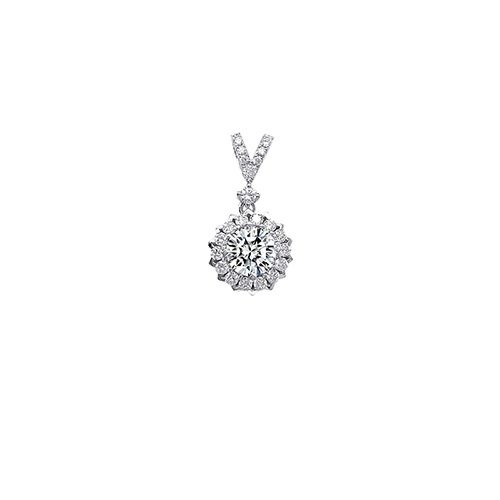 Brilliant Moon Elegance White Lab Grown Diamond in 18K White Gold Pendant