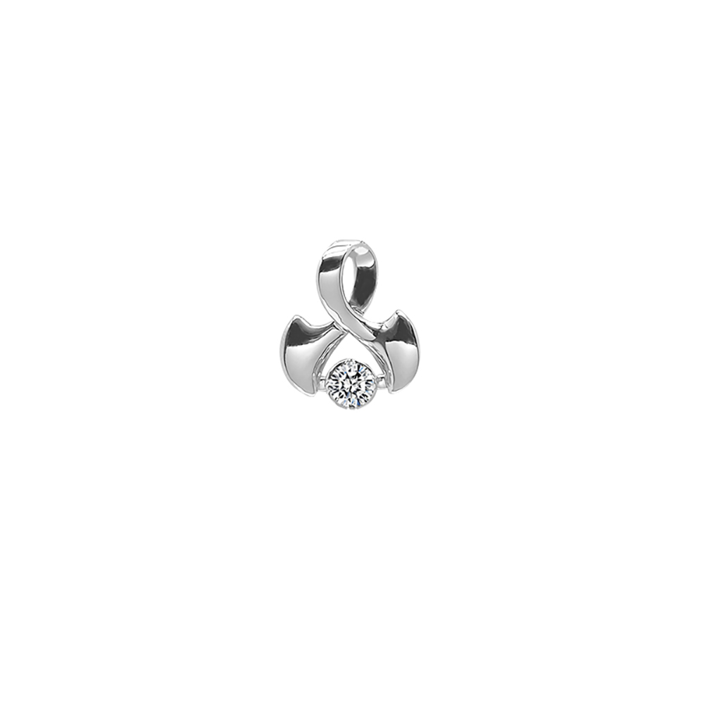 Lucky Clover White Lab Grown Diamond in 18K White Gold Pendant