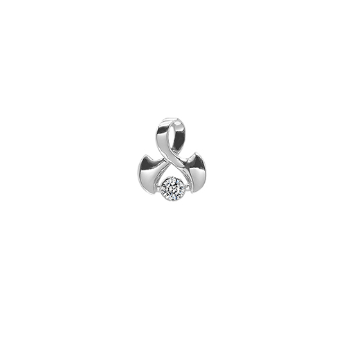 Lucky Clover White Lab Grown Diamond in 18K White Gold Pendant