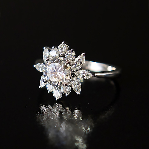 Unexpected White Lab Grown Diamond in 18K White Gold Ring