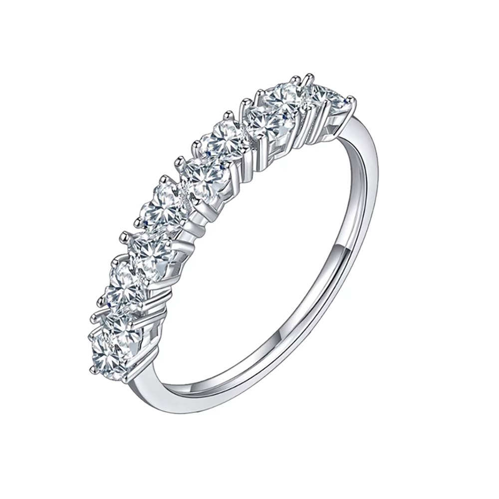 Heart White Lab Grown Diamond in 18K White Gold Stacking Ring