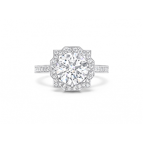 Belle White Lab Grown Diamond in 18K White Gold Ring