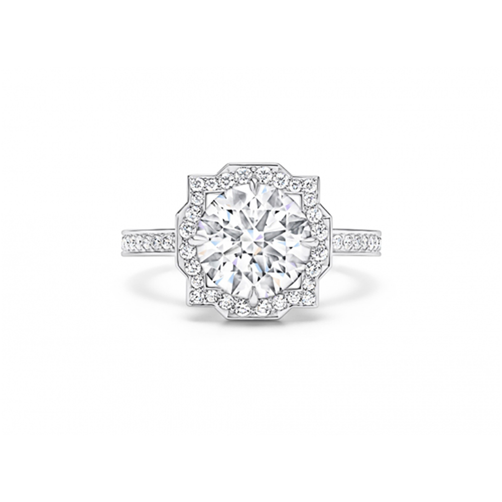 Belle White Lab Grown Diamond in 18K White Gold Ring