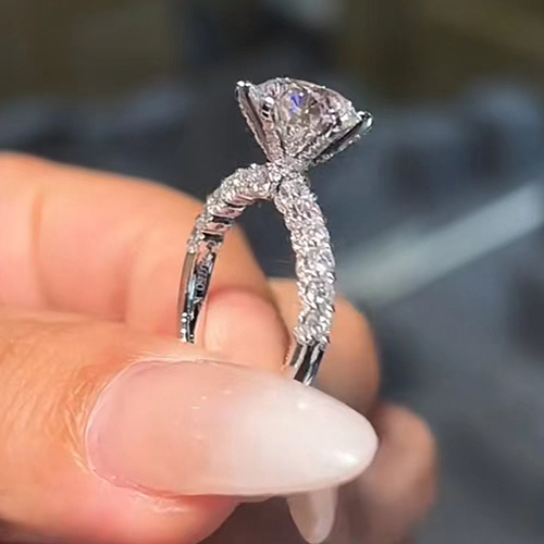 Full Diamond Snow Queen White Lab Grown Diamond in 18K White Gold Ring