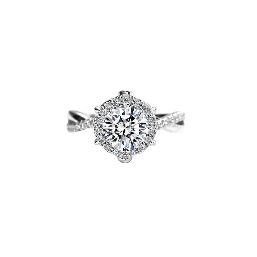 Royal Estate White Lab Grown Diamond Ring in 18K White Gold