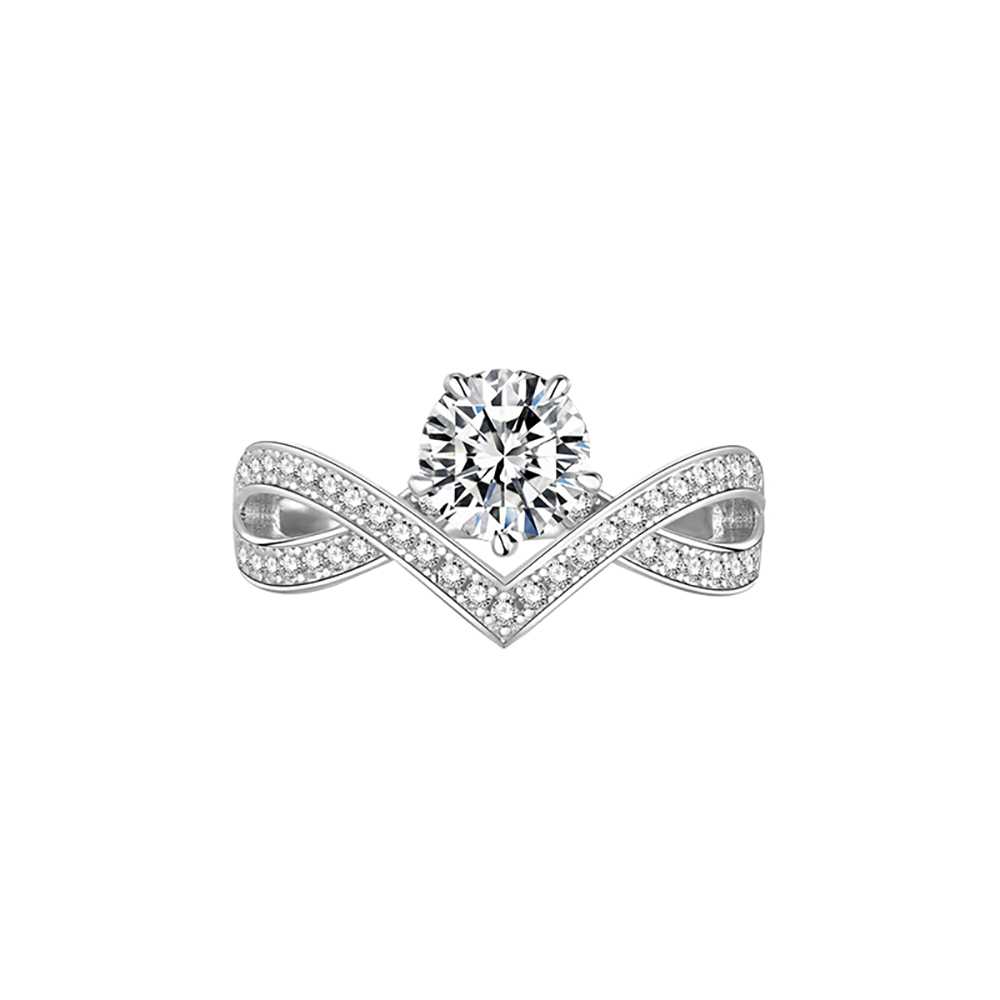 Crowning Crown White Lab Grown Diamond in 18K White Gold Ring