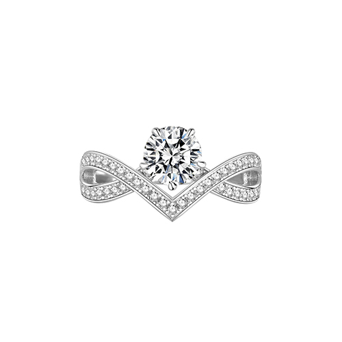 Crowning Crown White Lab Grown Diamond in 18K White Gold Ring