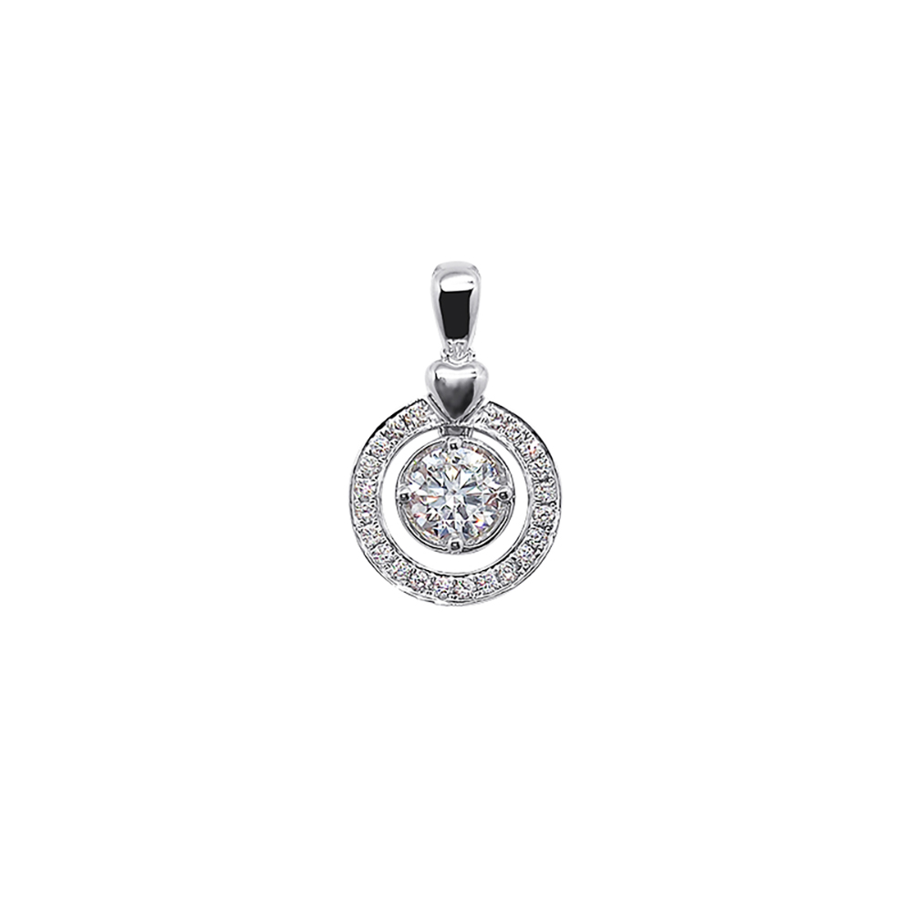 Beating Heart White Lab Grown Diamond in 18K White Gold Pendant