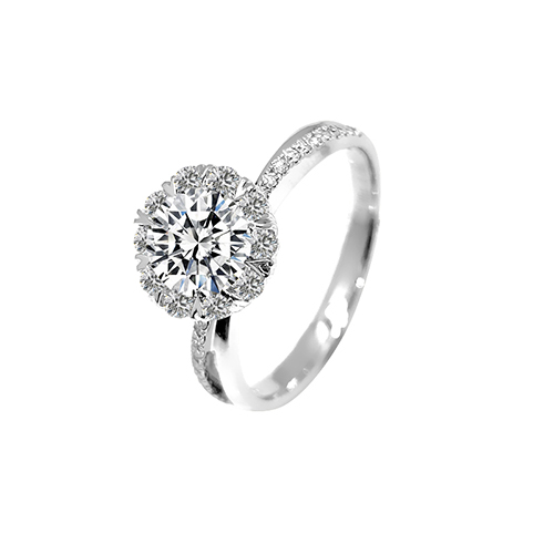 Heart Radiant White Lab Grown Diamond in 18K White Gold Ring