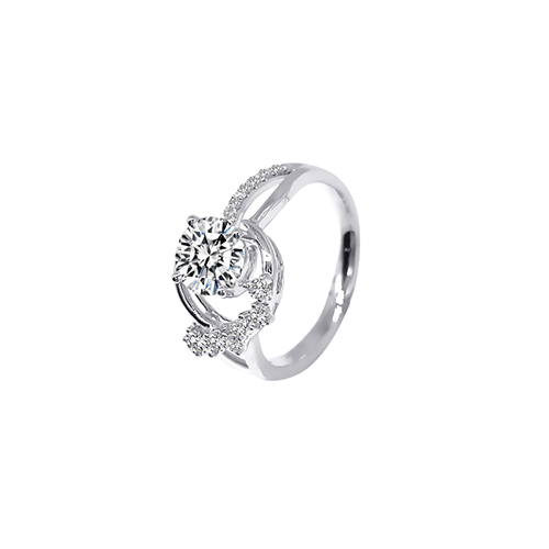 Starlit Galaxy White Lab Grown Diamond in 18K White Gold Ring