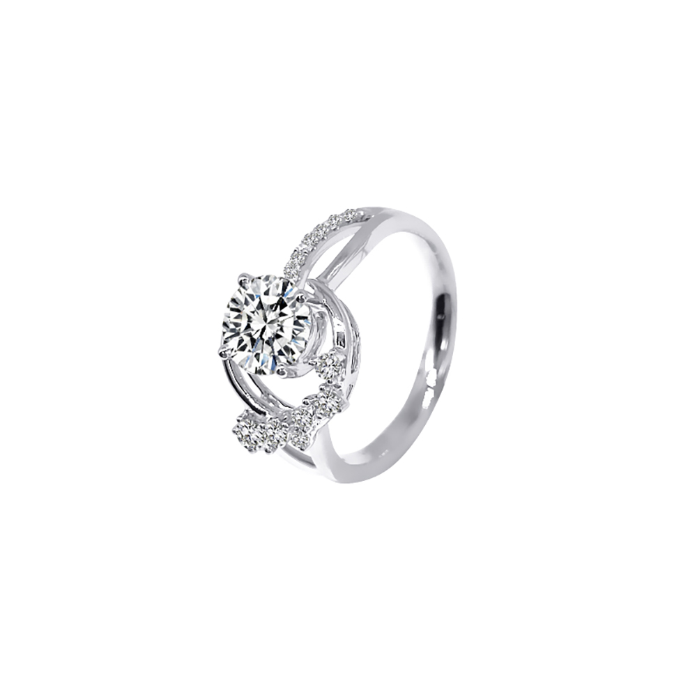 Starlit Galaxy White Lab Grown Diamond in 18K White Gold Ring