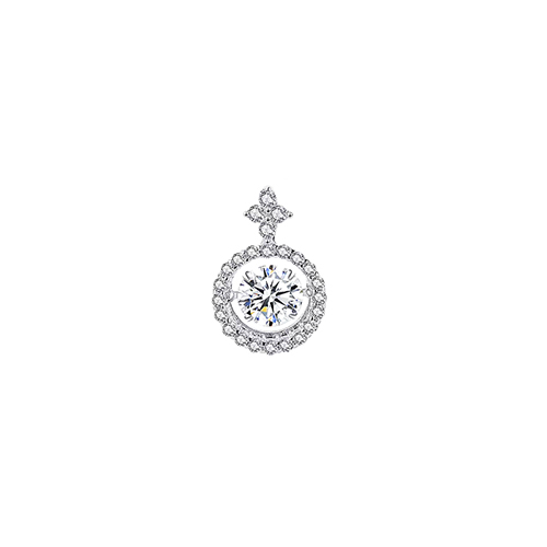 Roulette White Lab Grown Diamond in 18K White Gold Pendant