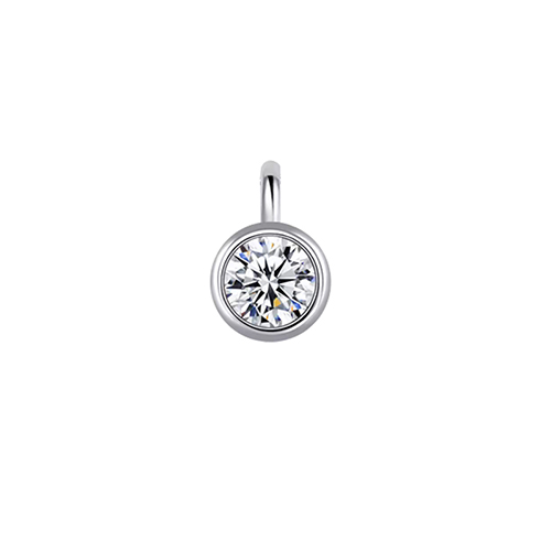 Bubble White Lab Grown Diamond in 18K White Gold Pendant