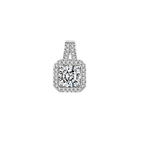 0.535ct-1.030ct White Lab Grown Diamond in 18K White Gold Pendant