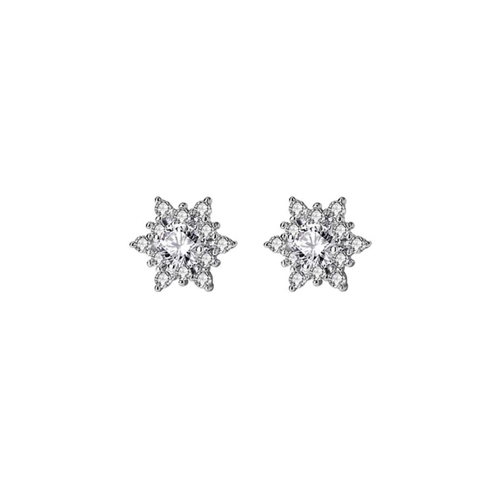 Sunflower Convertible White Lab Grown Diamond in 18K White Gold Stud Earrings