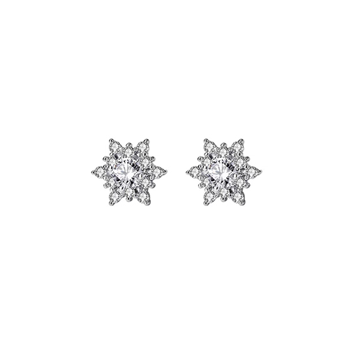 Sunflower Convertible White Lab Grown Diamond in 18K White Gold Stud Earrings