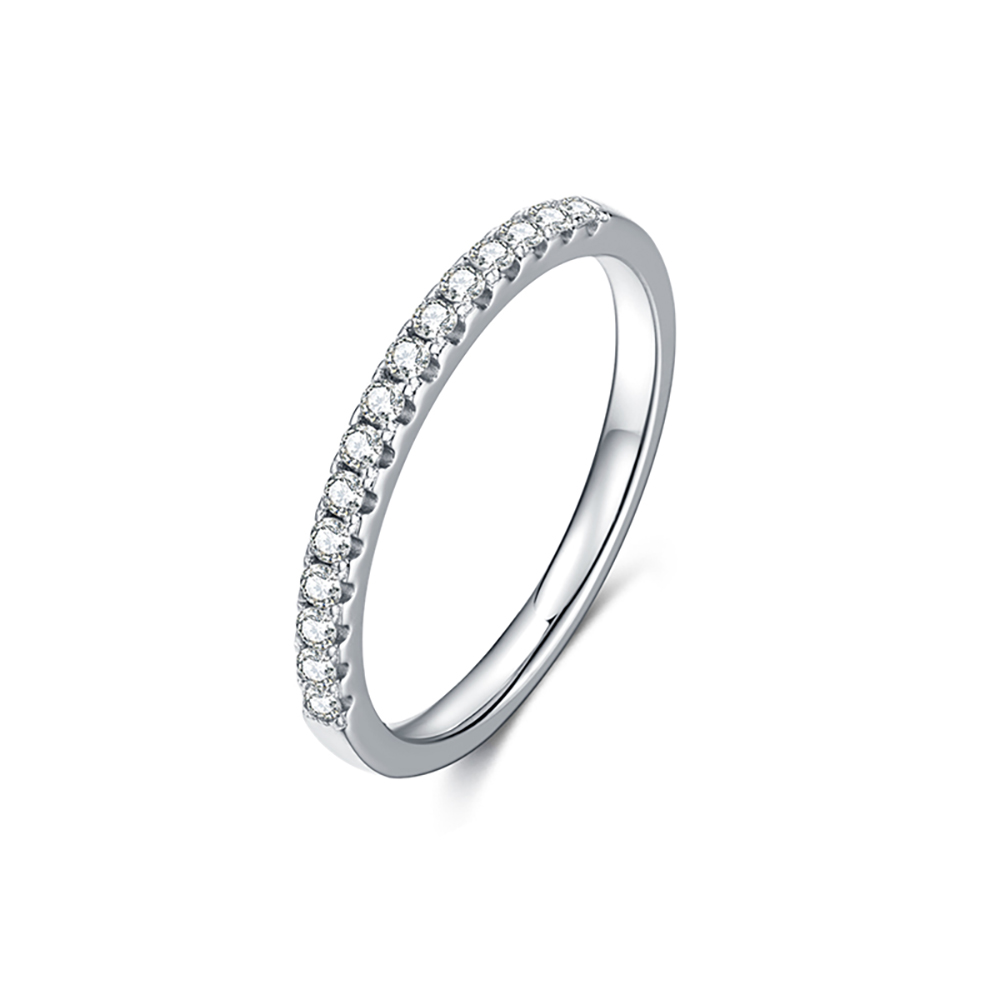 Half Eternity White Lab Grown Diamond in 18K White Gold Ring