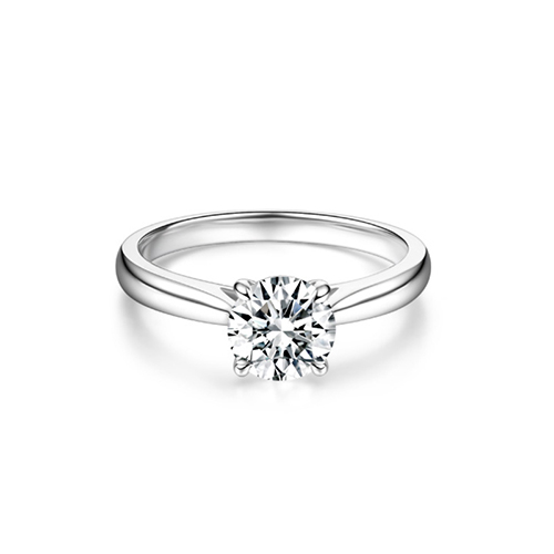 Classic Four-Prong White Lab Grown Diamond in 18K White Gold Ring