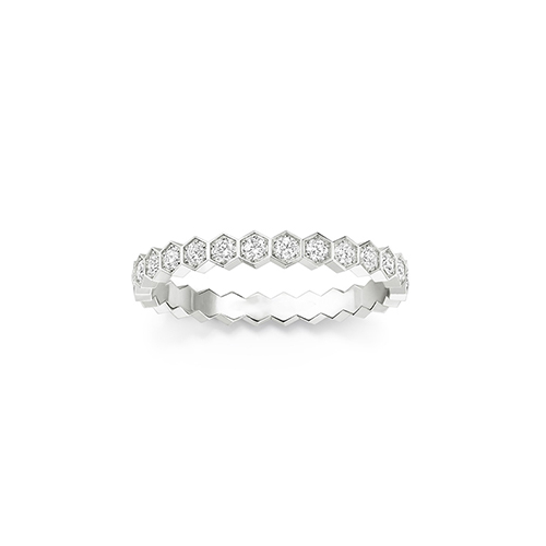 White Lab Grown Diamond in 18K White Gold Stacking Ring