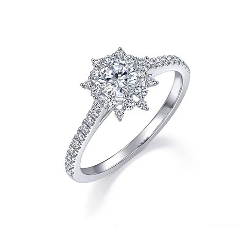 Brilliant Diamond White Lab Grown Diamond in 18K White Gold Ring