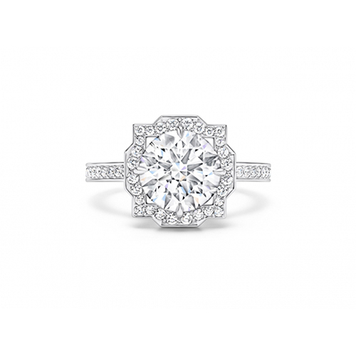 Belle White Lab Grown Diamond in 18K White Gold Ring