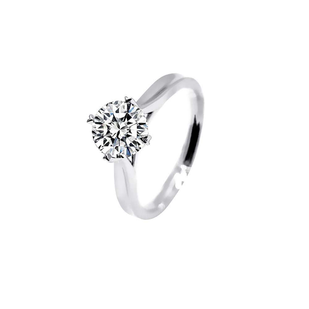 Parallel Four Prong White Lab Grown Diamond in 18K White Gold Ring