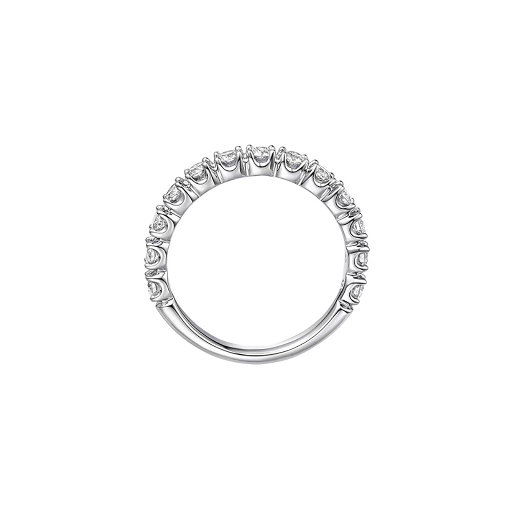 Sunflower White Lab Grown Diamond in 18K White Gold Ring