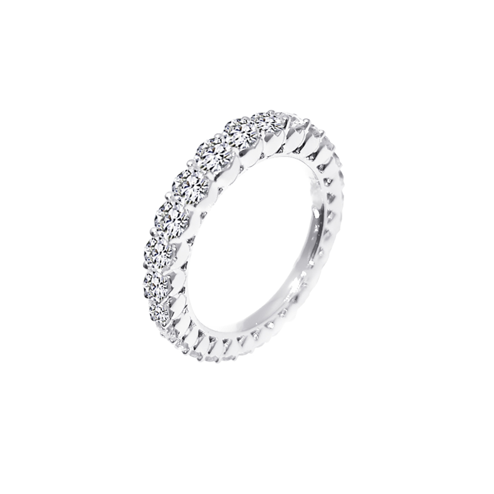 Full Eternity White Lab Grown Diamond in 18K White Gold Stacking Ring