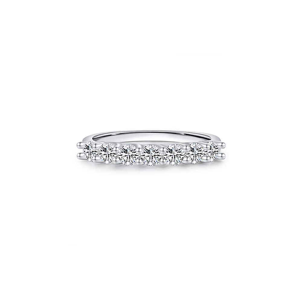 Half Eternity White Lab Grown Diamond in 18K White Gold Stacking Ring