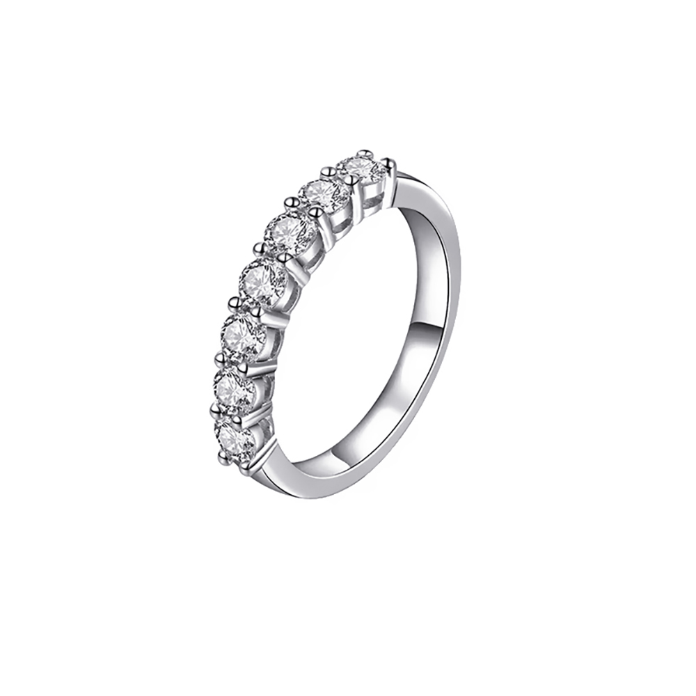 White Lab Grown Diamond in 18K White Gold Stacking Ring