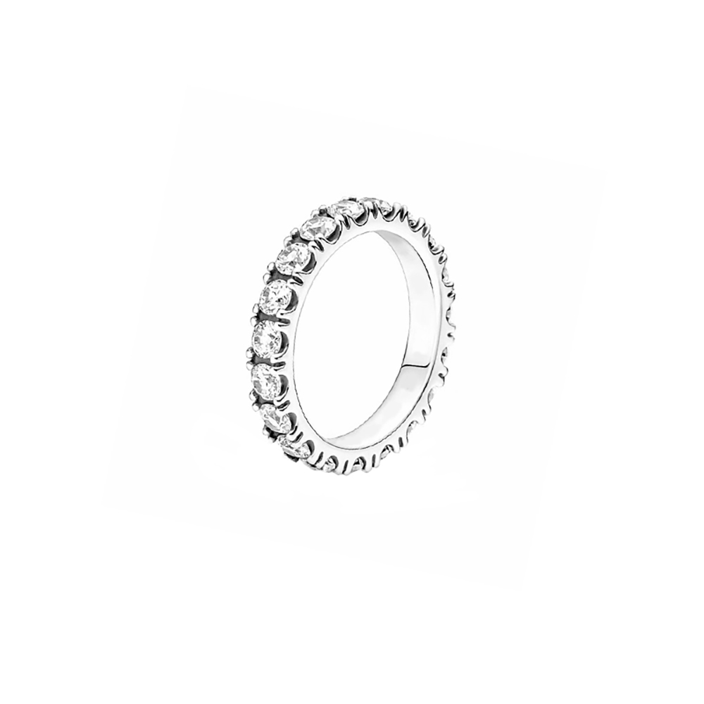 Full Eternity White Lab Grown Diamond in 18K White Gold Stacking Ring