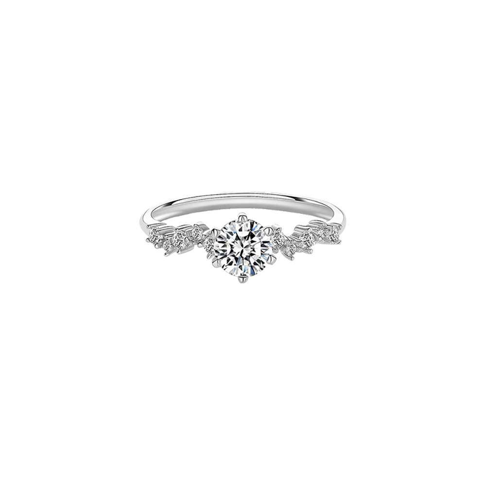 Starry Elegant White Lab Grown Diamond in 18K White Gold Ring