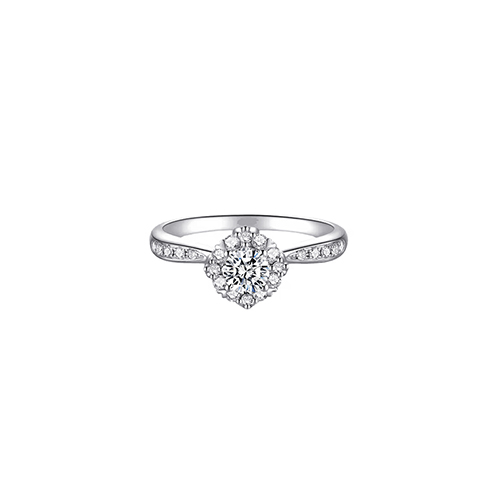 Radiant Galaxy White Lab Grown Diamond in 18K White Gold Ring