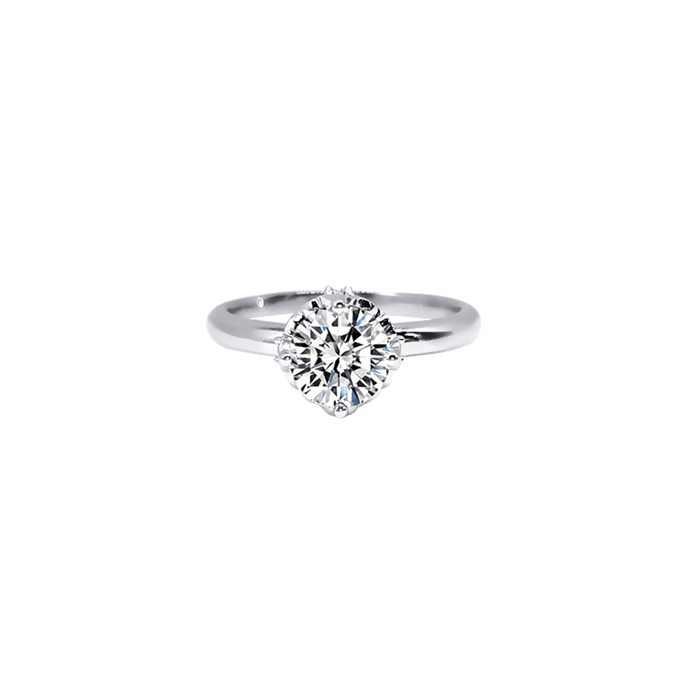 Floral Bloom White Lab Grown Diamond in 18K White Gold Ring