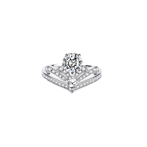 Dawn Crown White Lab Grown Diamond in 18K White Gold Ring