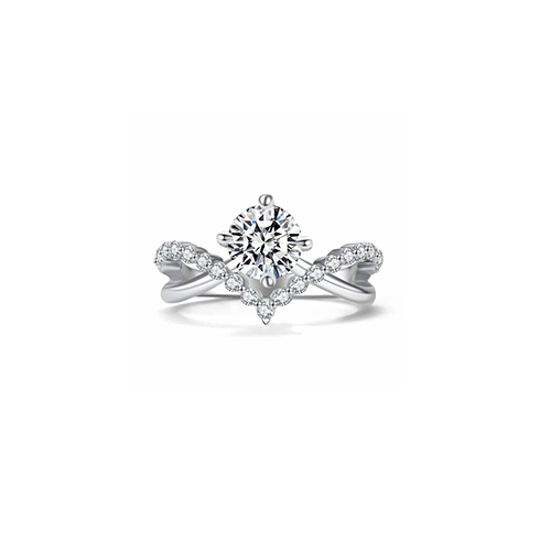 Crowned with Love White Lab Grown Diamond in 18K White Gold Ring