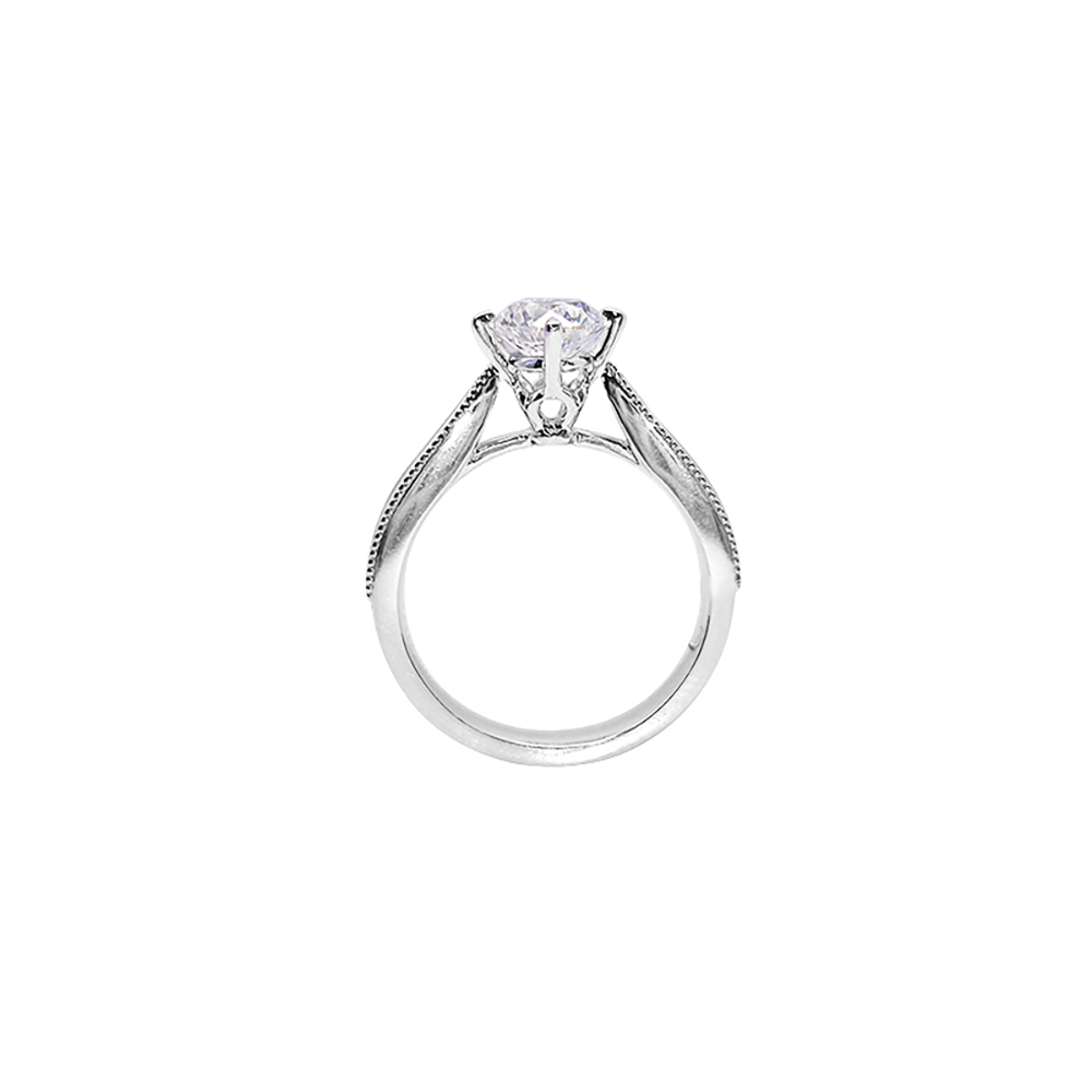 Dimple White Lab Grown Diamond in 18K White Gold Ring