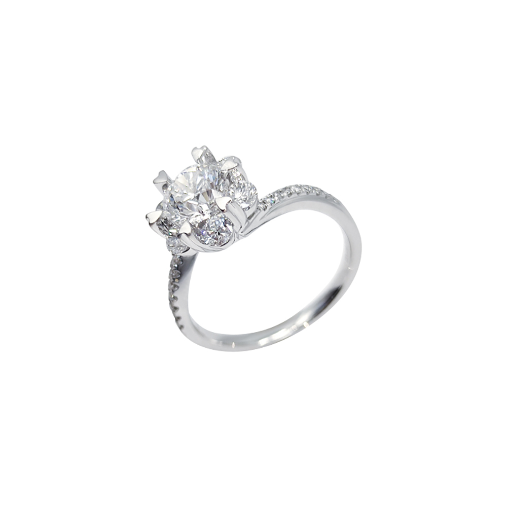 Radiant Glory White Lab Grown Diamond in 18K White Gold Ring