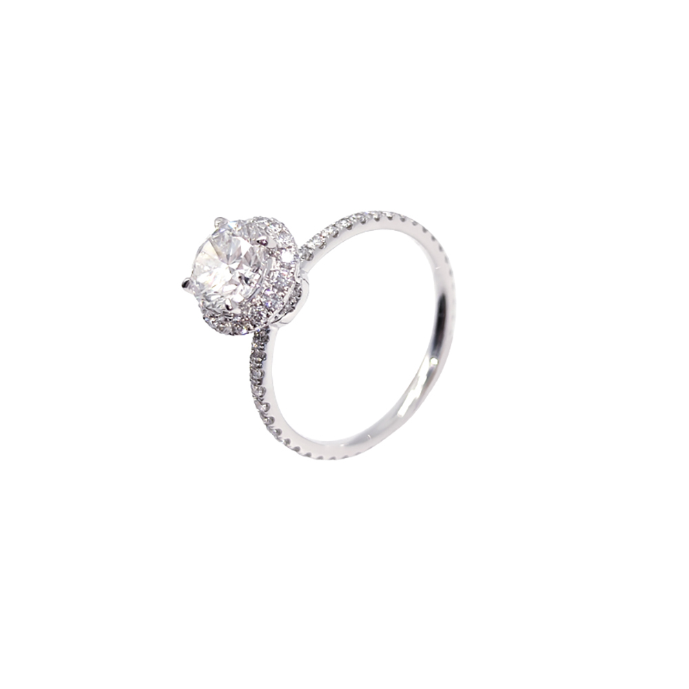 Full Pavé White Lab Grown Diamond in 18K White Gold Ring