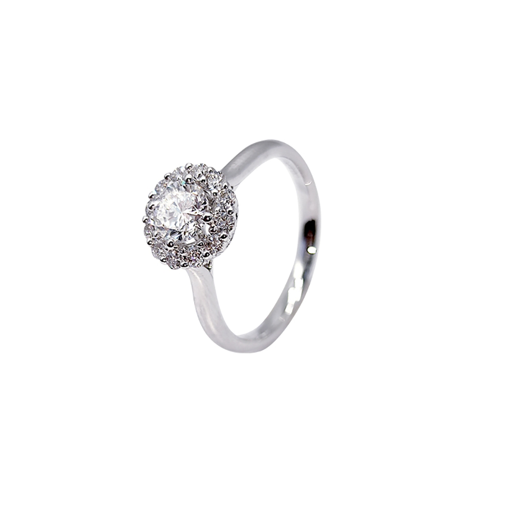 Sparkling Heart Whisper White Lab Grown Diamond in 18K White Gold Ring