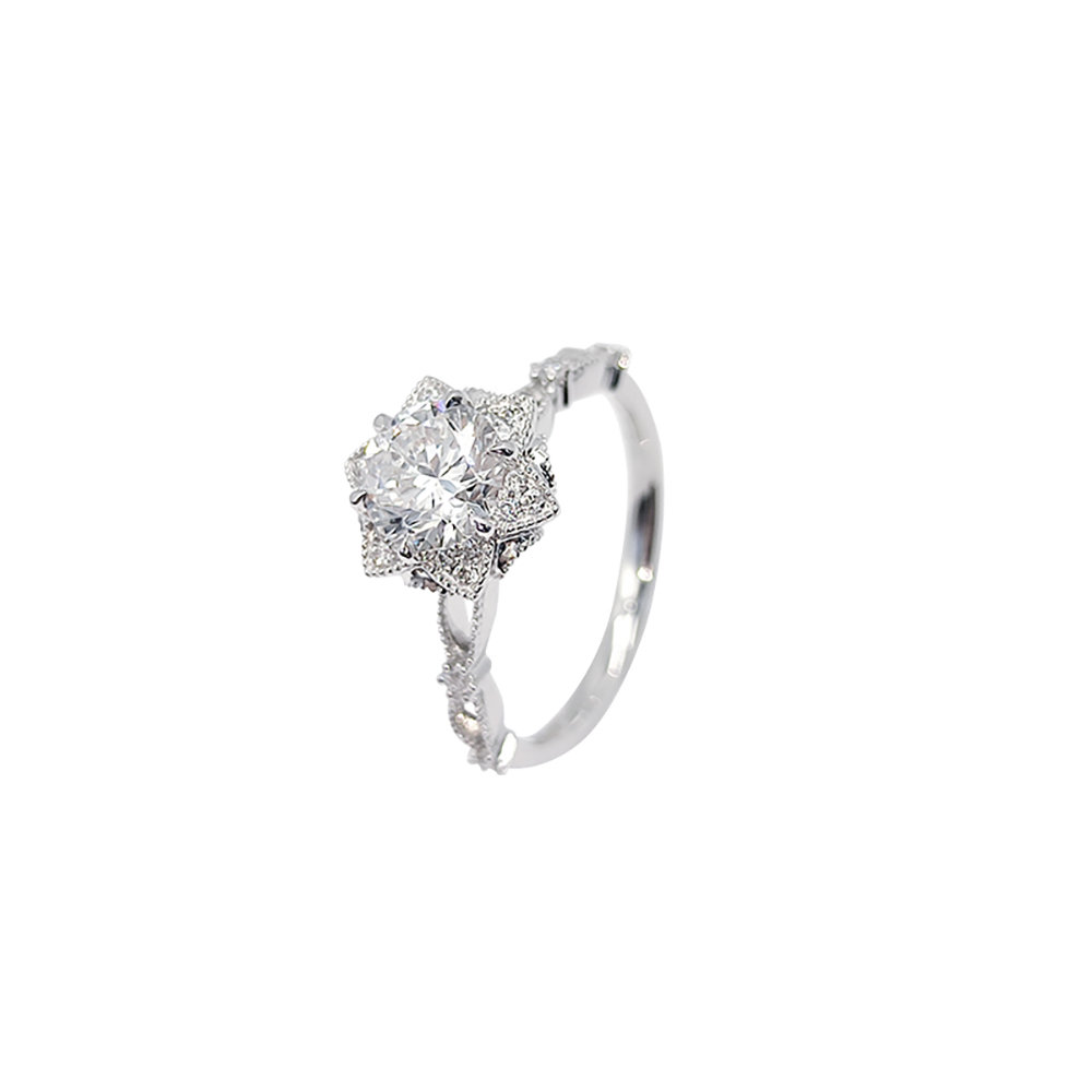 Eternal Star White Lab Grown Diamond in 18K White Gold Ring